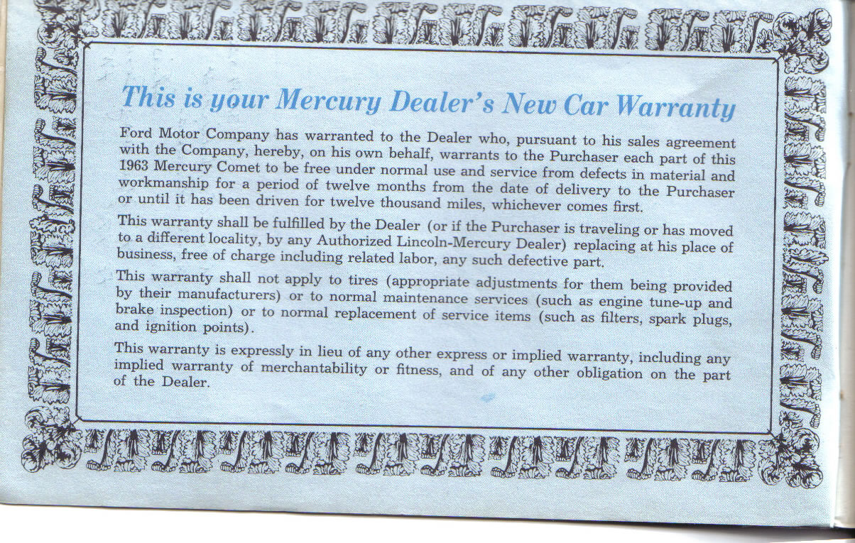 1963 Mercury Comet Owners Manual Page 29